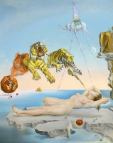 Salvador Dalí: Sueño causado por el vuelo de una abeja alrededor de una granada un segundo antes del despertar, 1944